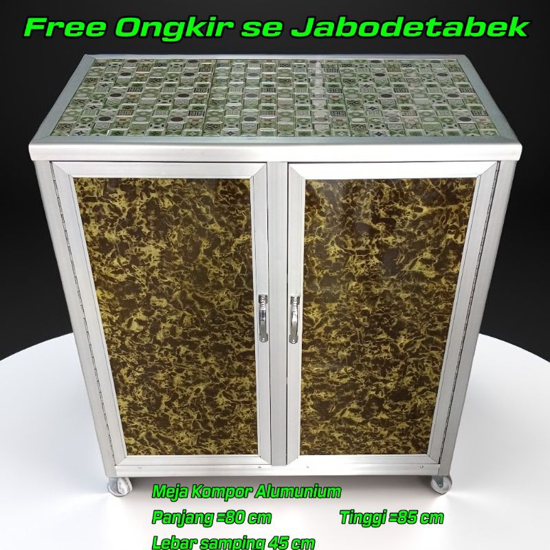 Meja Kompor Aluminium Berkualitas/Rak kompor Aluminium 2 pintu