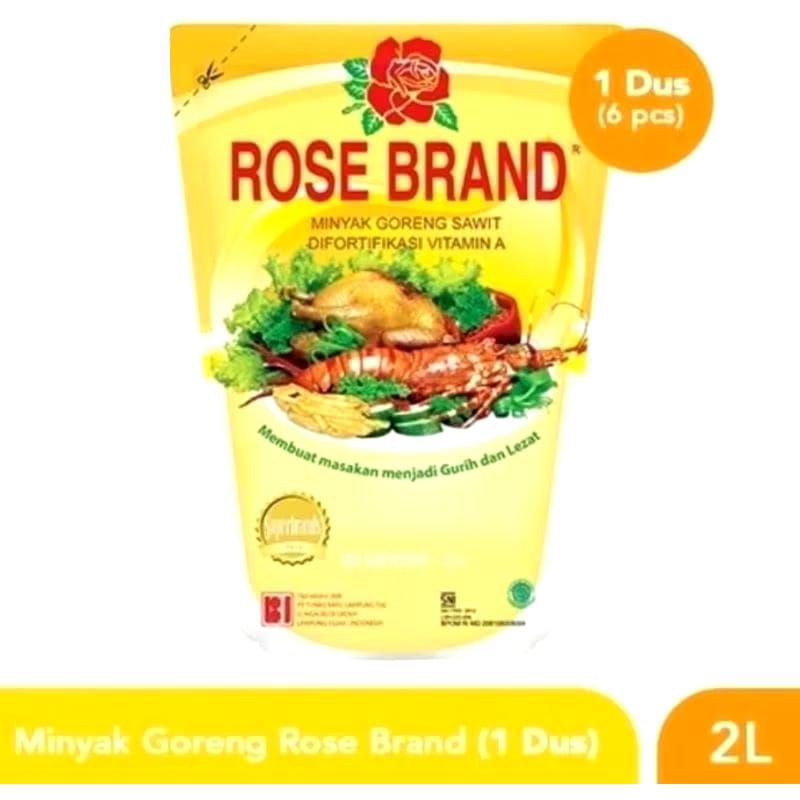 

[ 12 Liter ] 1 Dus Minyak Goreng Sawit Rose Brand 1 Pouch 2000 ml