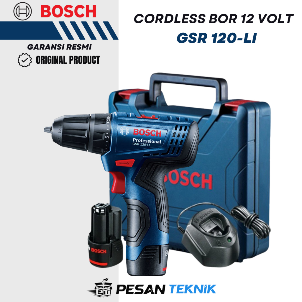 Bor Drill Baterai Bosch GSR120-Li Cordless Drill GSR 120LI