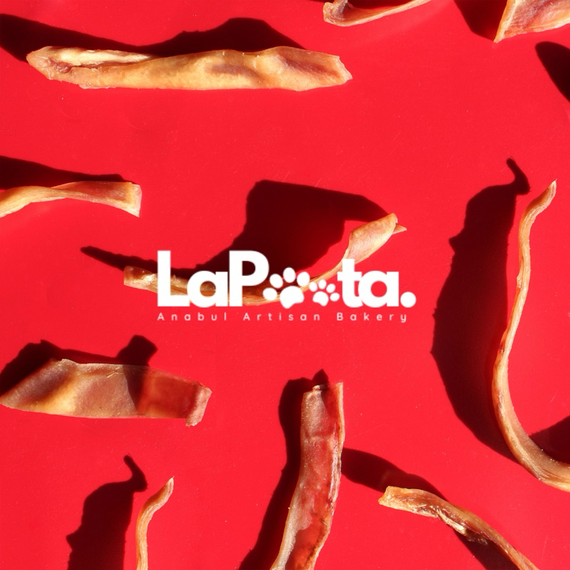 Ay00 LAPOOTA - Pig Ear Stripes Jerky Pig Ear Kuping Babi for Dog