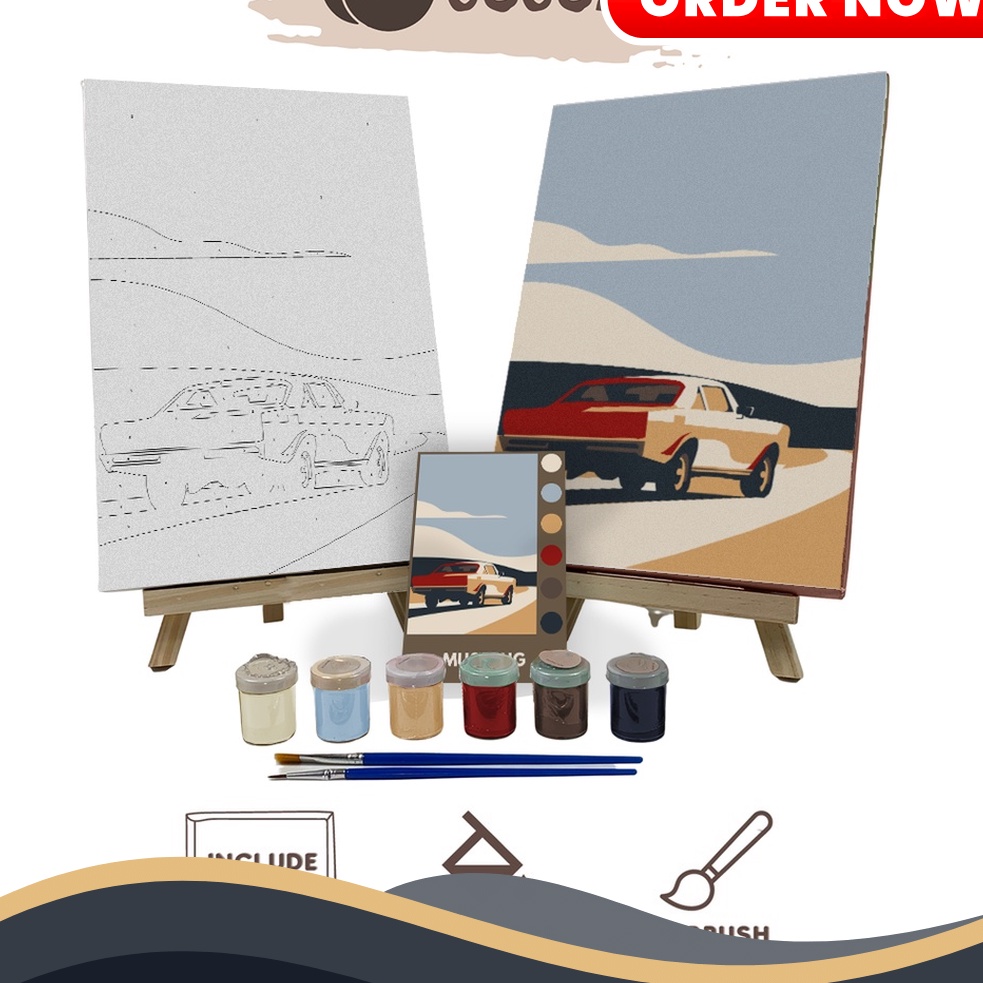 

DISKON LUAR BIASA Paint By Number Kit Mobil Mustang Cocoartid I Kanvas 2 x 3 cm