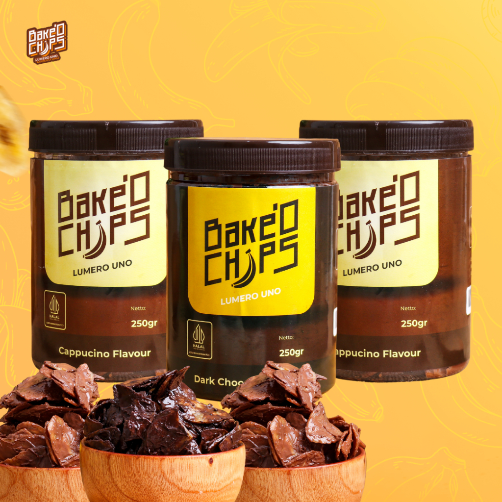 

Bundling 2 Rasa Cappucino & 1 Rasa Dark Coklat Jananan cemilan keripik pisang lumer bakeochips