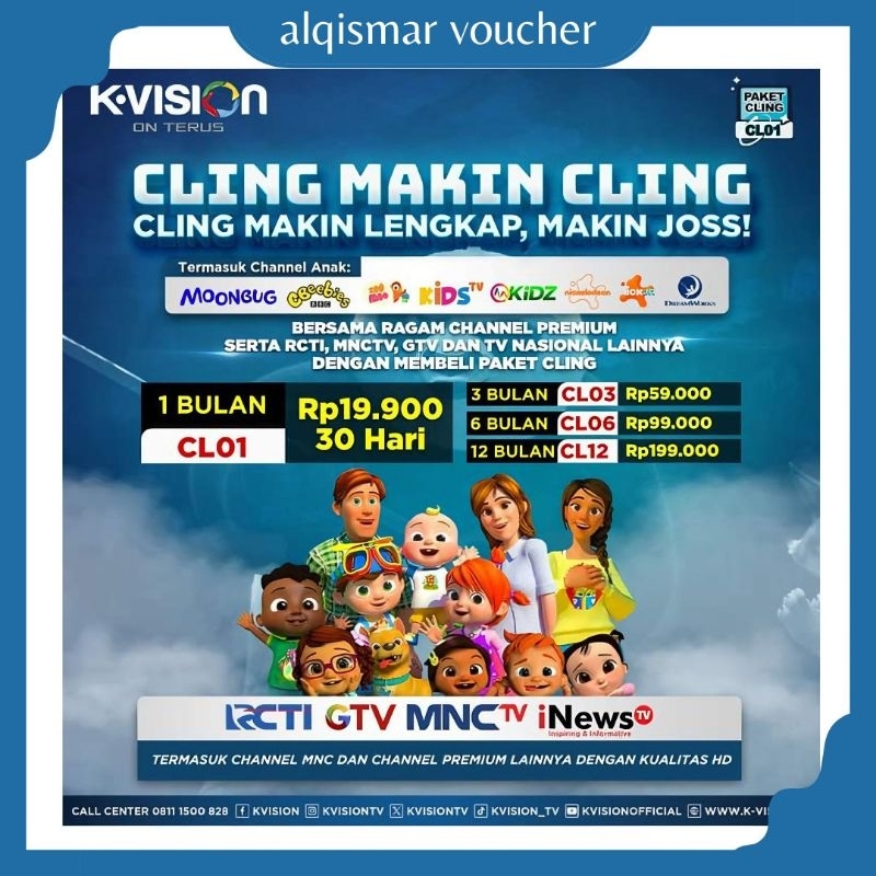 Voucher K-vision Paket Cling 6Bulan