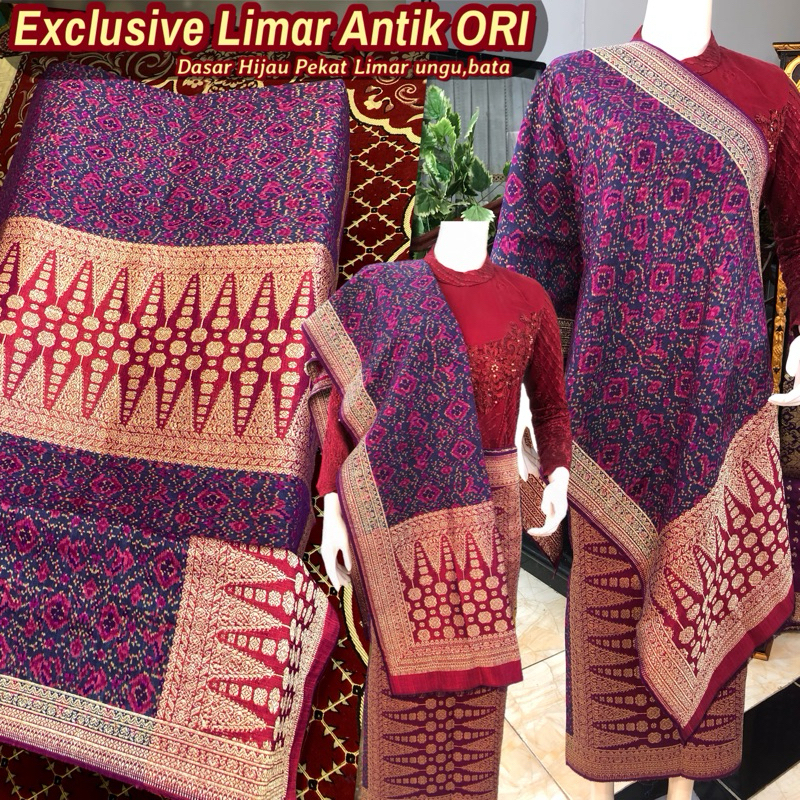 Exclusive Songket Limar Antik ORI / Songket Tenun Palembang asli Tenun Tangan/ilham songket palemban