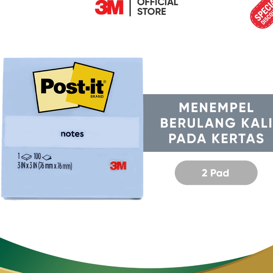 

DISKON FANTASTIS 3M Postit Notes 6541CB Menempel berulah kali pada kertas 2 pad 76x76 mm Untuk berbagai permukan kertas