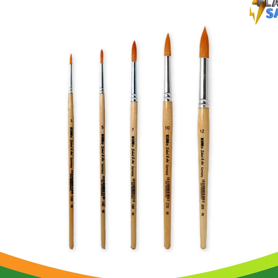 

KUALITAS TANPA KOMPROMI KUM School and Art Round Synthetic Brush Short Handle