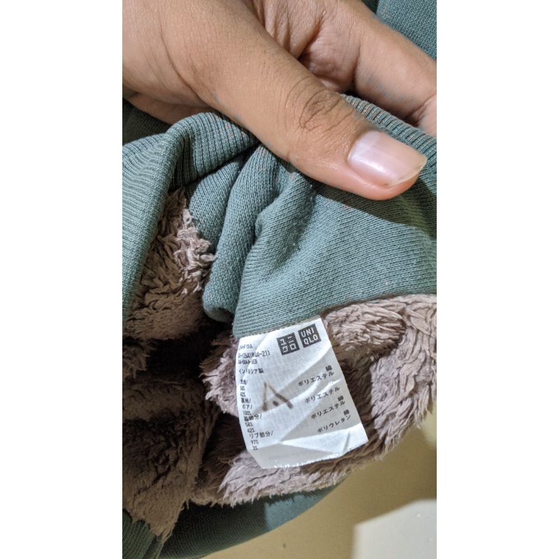 Zipper Hoodie Sherpa Dalam sage