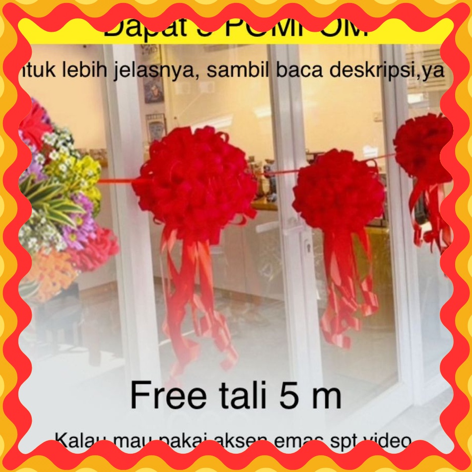 

DISCOUNT SPECKTACULAR DQueen Florist Pita Peresmian Pom Pom Acara Grand Opening Potong Pita Gedung Kantor Custom Warna Dan Ukuran