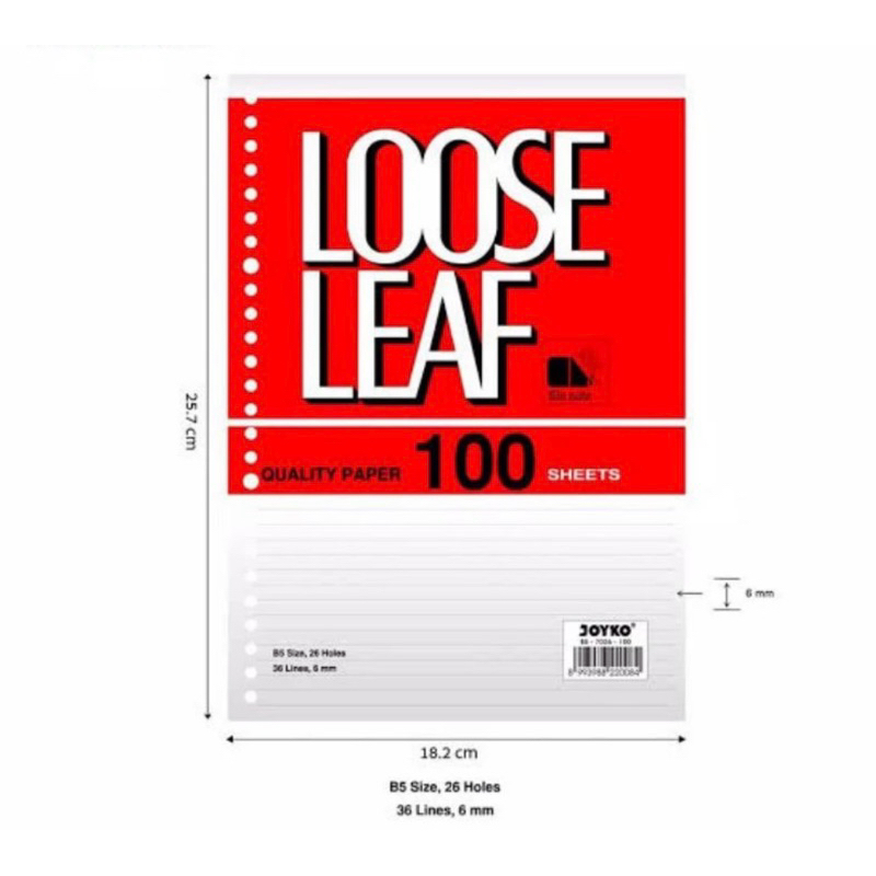 

LOOSE LEAF B5-100 JOYKO/100 LEMBAR