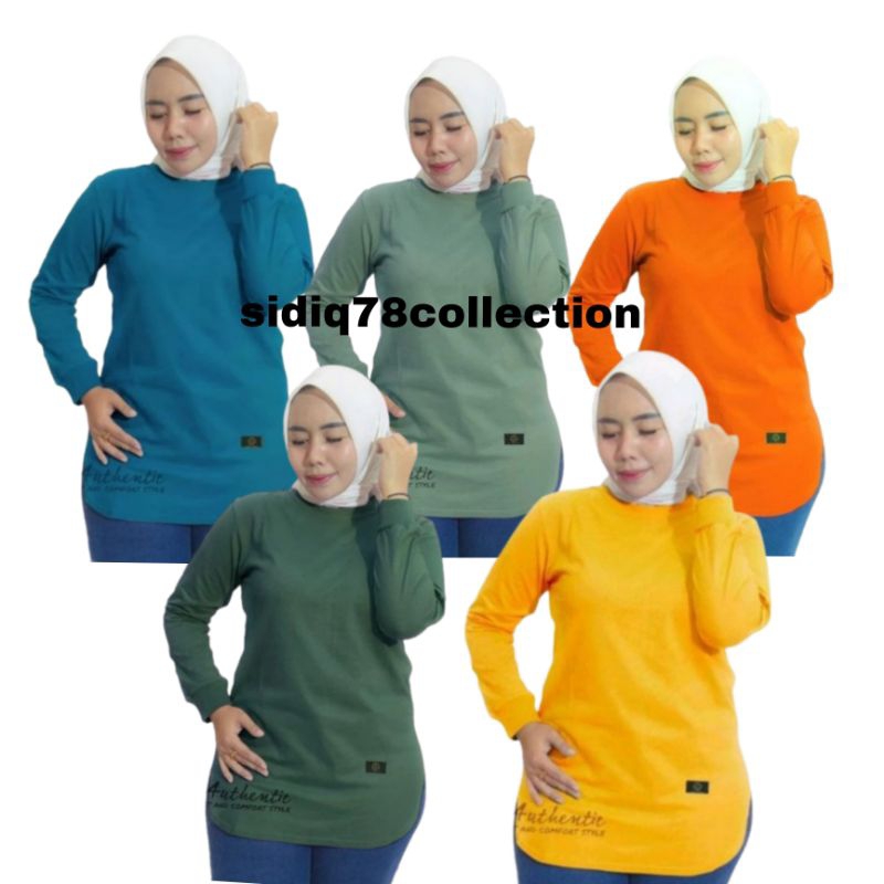 PAKAIAN WANITA > ATASAN KAOS >COD Kaos Polos Wanita // Baju Tangan Panjang Wanita Model Body Oval Ka