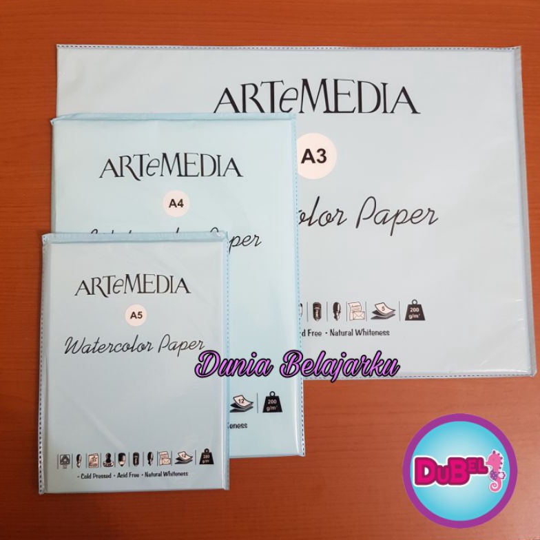 

ucStok Banyak Pack isi 12 Lbr 5 Lbr Watercolour Paper Artemedia Kertas Lukis Cat Air Ukuran A5 A4 A3 2GSM C4
