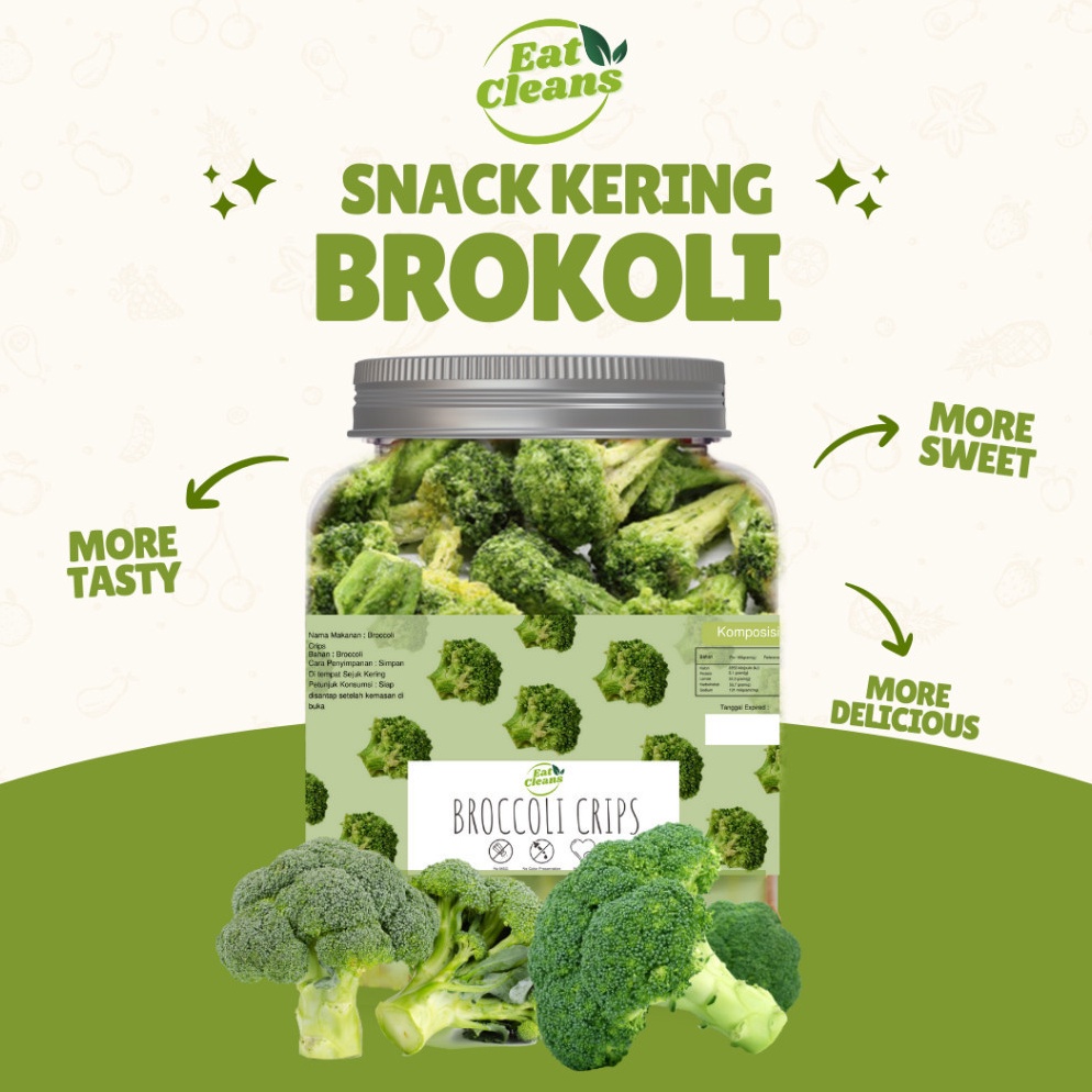 

READYV Keripik Brokoli Crispy Snack Freeze Dried Broccoli Keripik Buah Sayur Premium Snack Diet Sehat Camilan Kripik Brokoli Healthy Snack Enak Murah