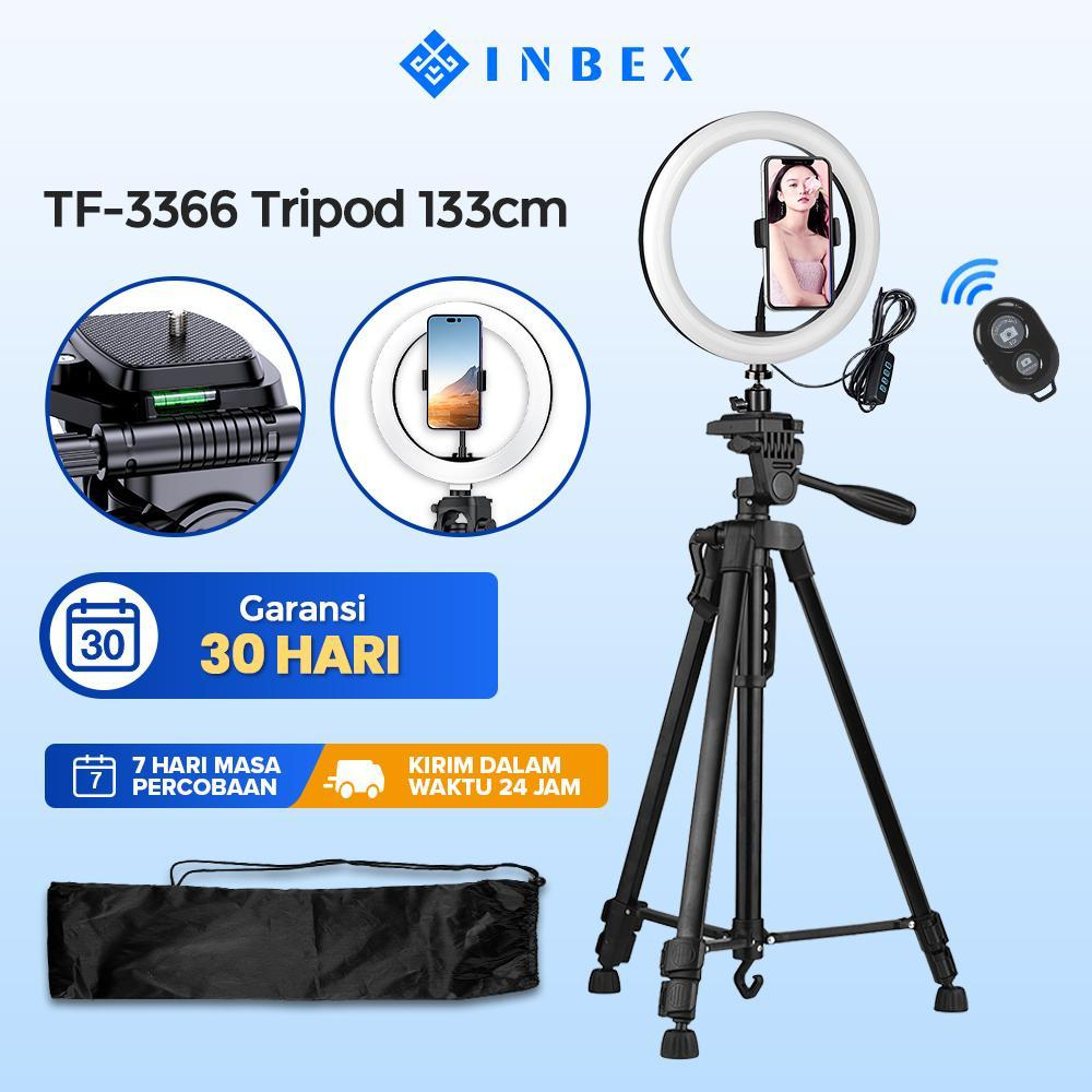 INBEX Tripod Lampu Konten Ring Light LED 26 CM Stand HP Ring Light tripod TikTok Make Up Vlog Lampu