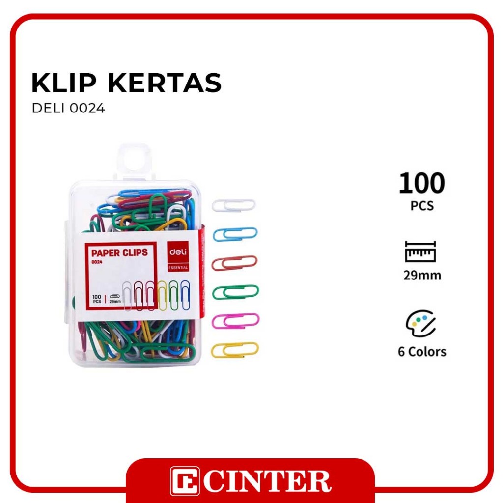 

DELI - JEPITAN KERTAS / TRIAGONAL CLIP / PAPER CLIP WARNA WARNI 0024