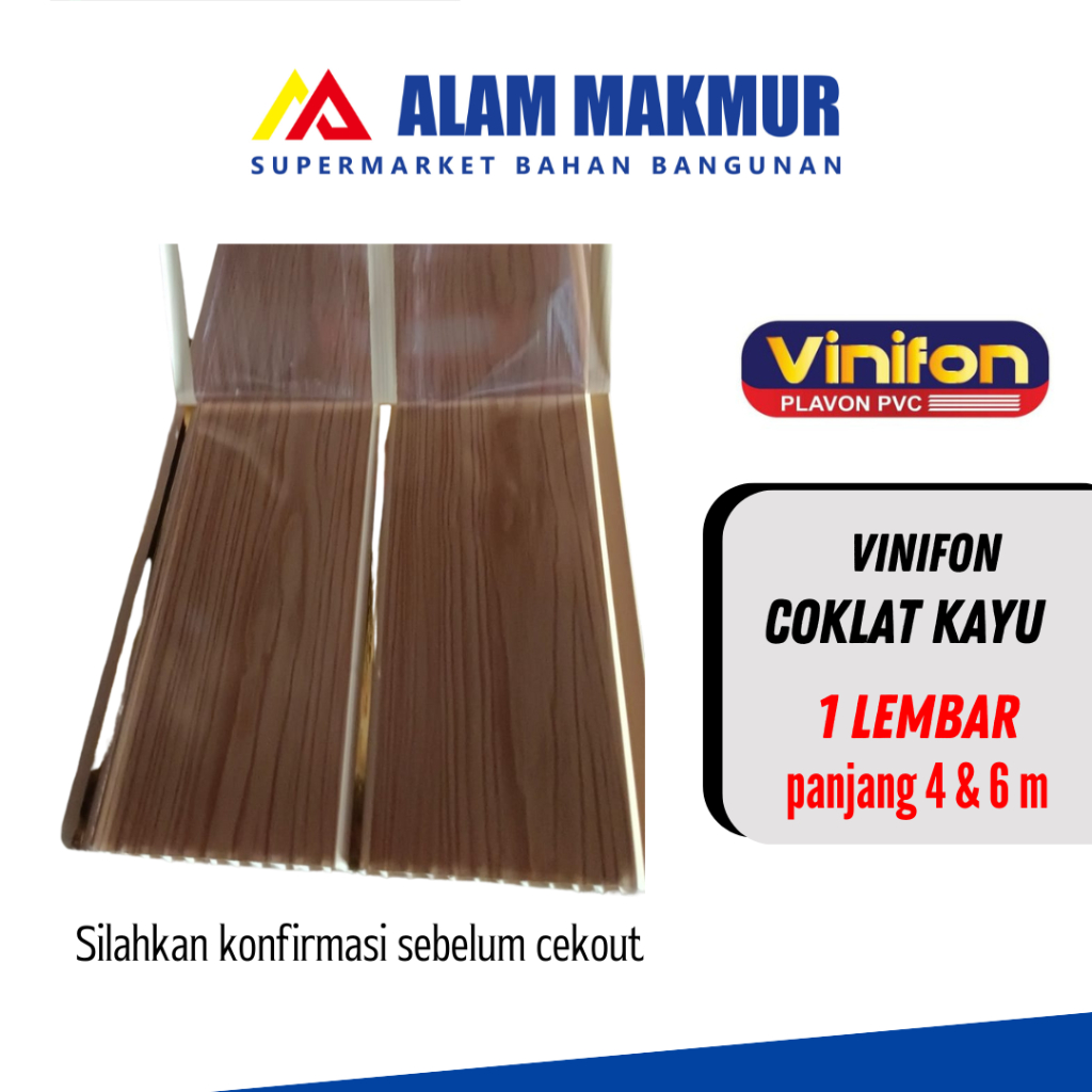 Vinifon plafon pvc panjang 4 dan 6 meter glossy