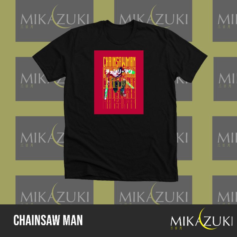 Mikazuki T-Shirt Kaos Anime Chainsaw Man - Denji Poster