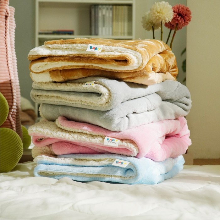 KINTAKUN BABY Selimut Bayi Bulu Halus Tebal Baby Blanket Sherpa Non Foil 76x102cm
