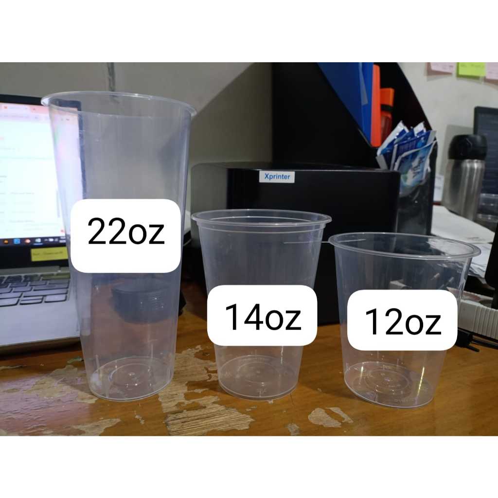 (Isi 25pc) Gelas Cup Injection 12oz 14oz 22oz Thinwall Inject Gelas Plastik PP Injection