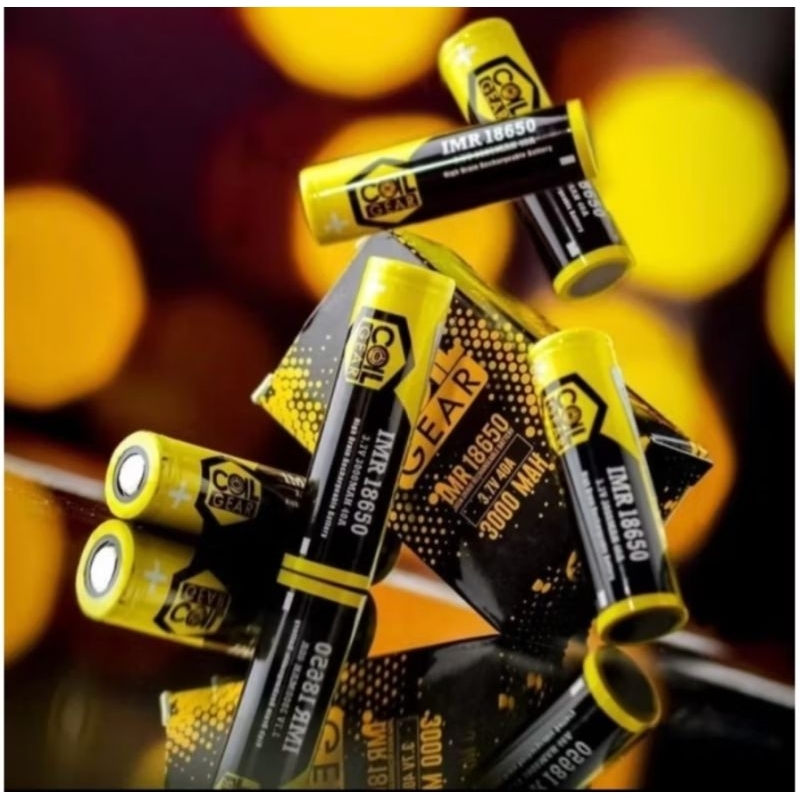 Baterai Coil Gear Kuning Original 3000mAh 18650