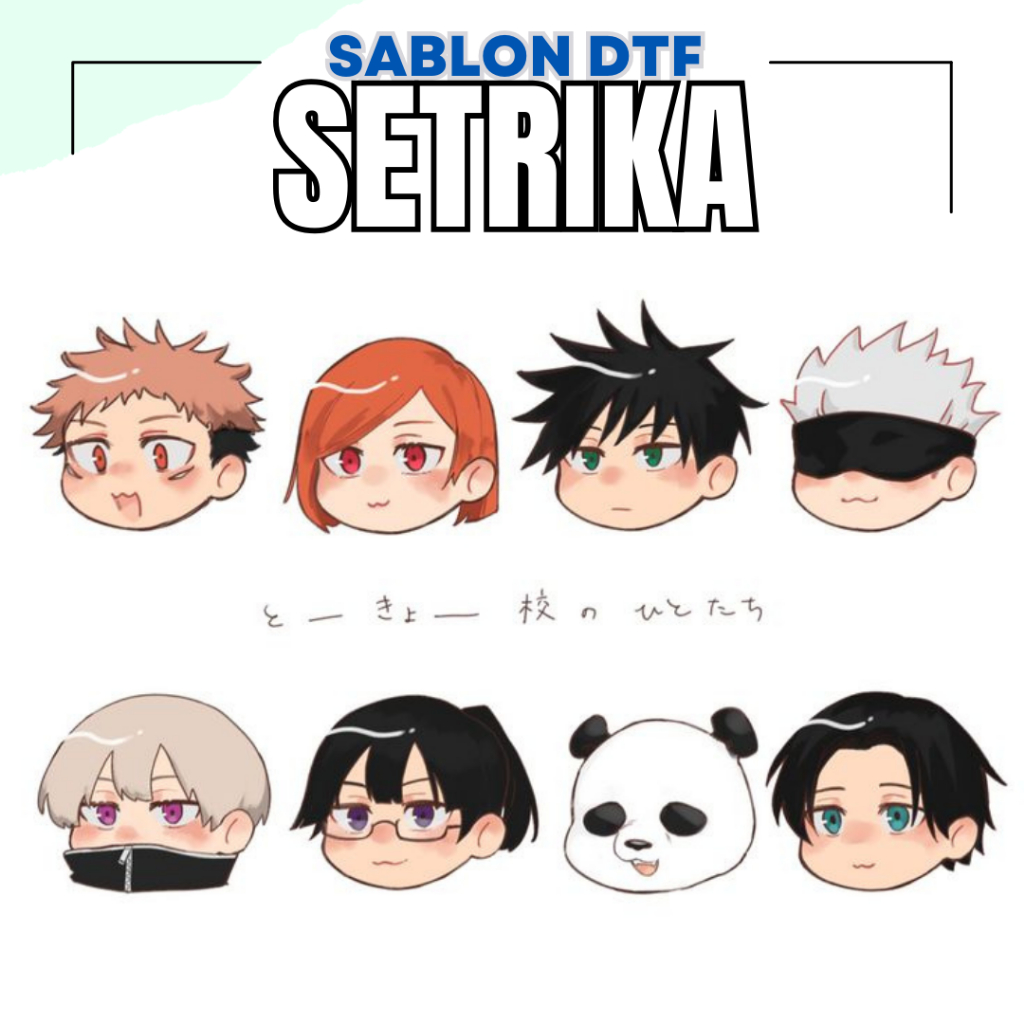 

Sablon Setrika Gambar / Sticker Sablon Anime Jujutsu Kaisen Gojo Satoru Itadori Yuuji / Sablon DTF / Sablon Polyflex