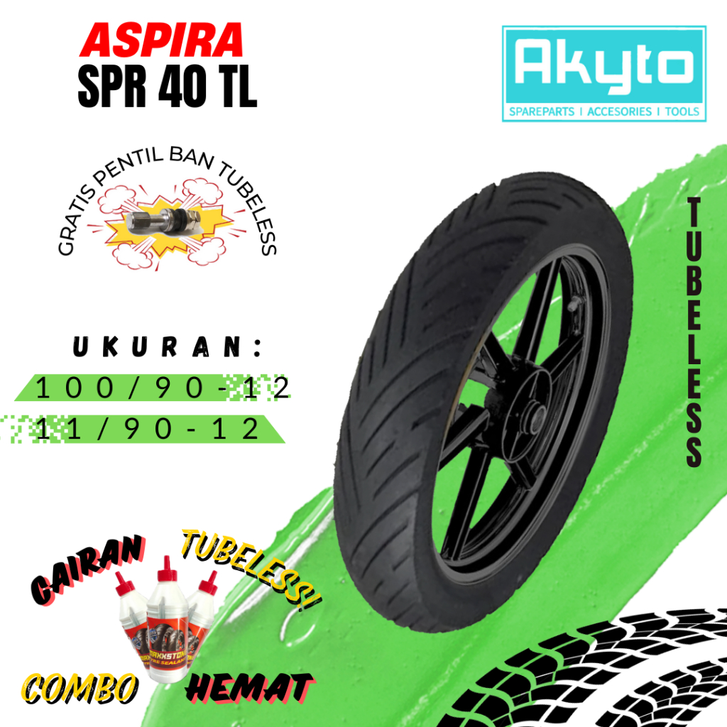BAN ASPIRA SPR40TL / BAN TUBELESS / BAN MOTOR RING 12 RING 14 / BAN R12 R14 /BAN DAILY / BAN LUAR / 