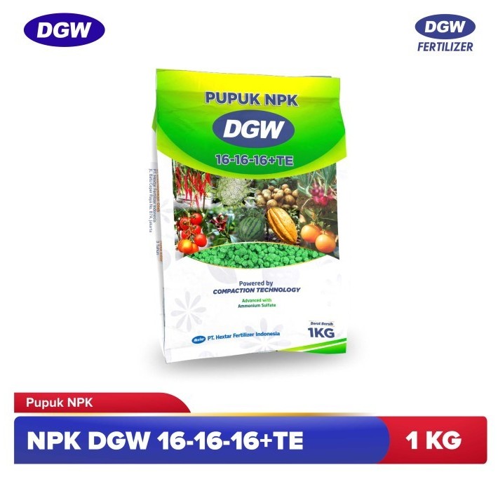 PUPUK NPK 16-16-16 DGW - KEMASAN 1 KG