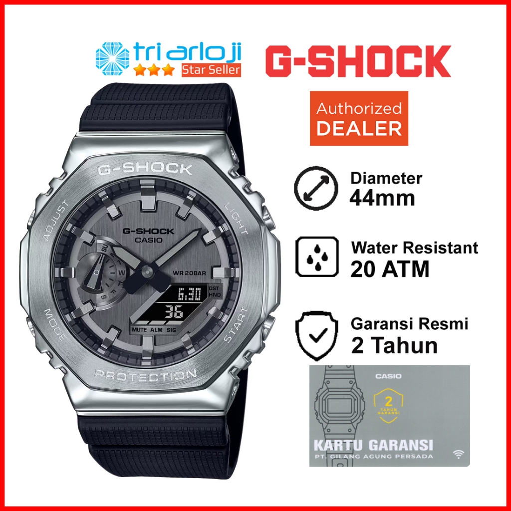 Casio G-Shock GM-2100-1ADR Jam Tangan Pria GSHOCK Steel OAK GM-2100-1A GM-2100 GM2100 G-STEEL Metal