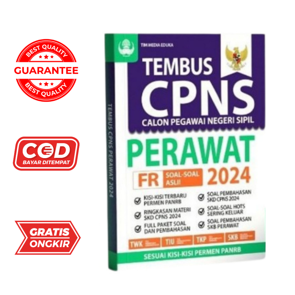 BUKU TEMBUS CPNS PERAWAT 2024 - TWK-TIU-TKP-SKB - Media Eduka