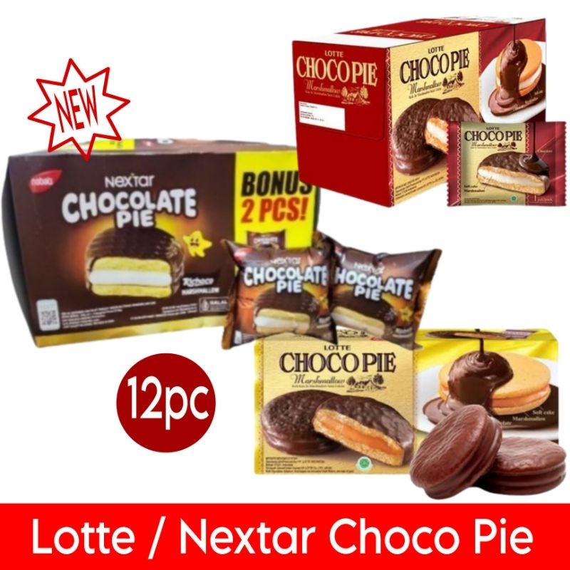 

Lotte Chocopie Richeese Nextar Choco pie isi 12 sachet