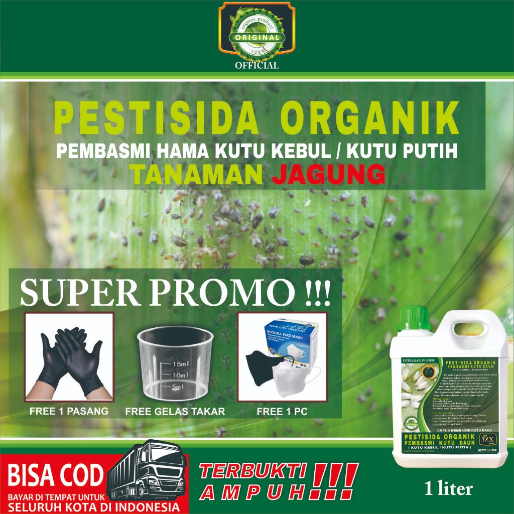 Pestisida Organik Pembasmi KUTU DAUN ( Kutu Kebul / Kutu Putih ) Untuk Tanaman JAGUNG 1 Liter