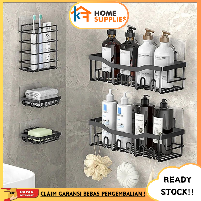 KF Rak Sabun Tempel Dinding Kamar Mandi Keramik / Rak Besi Gantung Jumbo Tempel Dinding Tanpa Bor