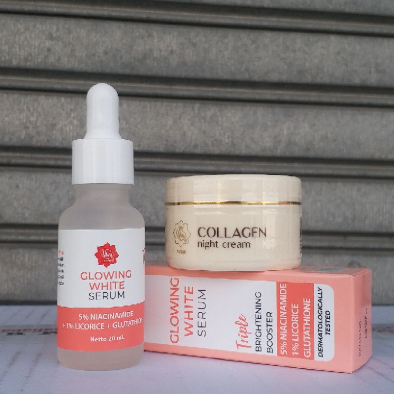 Paket - Viva Cosmetics Collagen Night Cream + Serum Glowing - Paket Glowing viva