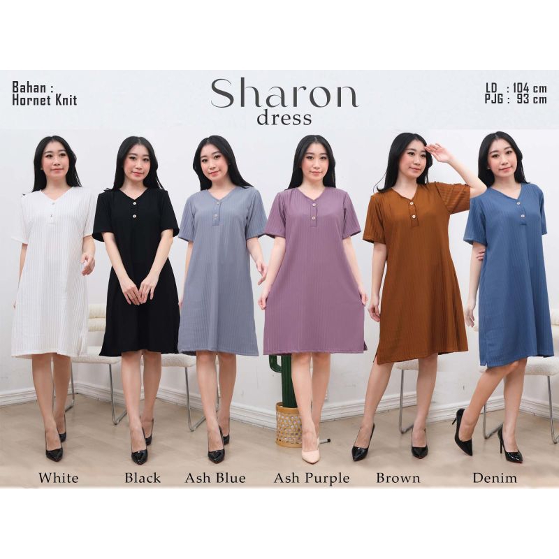 (Janni Fashion) Sharon Dress Dress Wanita Simple Dress