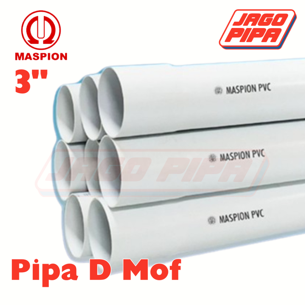 Maspion Pipa D 3 Inch Putih MOF PVC 4 Meter Paralon 3" PUTIH