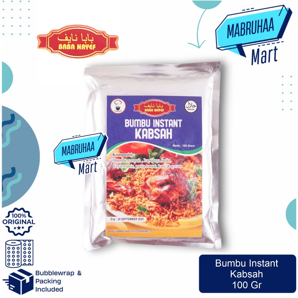 

Bumbu Masak Arab Rempah Baba Nayef 100gr Nasi Kabsah Lezat Berkualitas