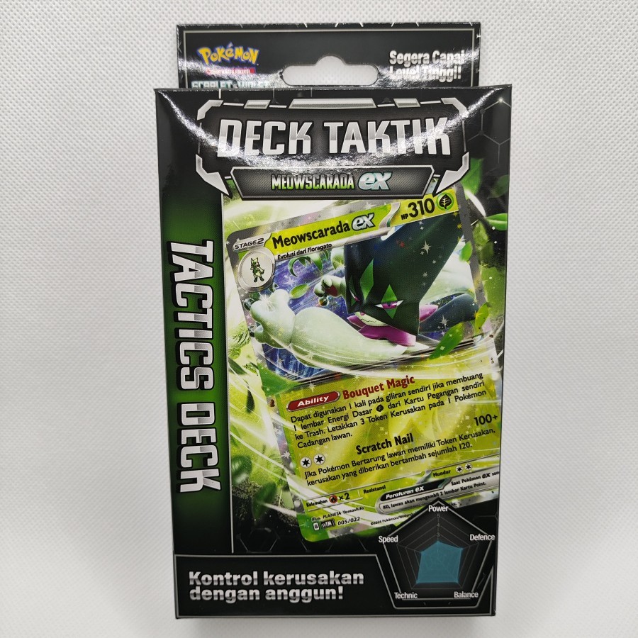 Pokemon TCG Indonesia - Scarlet & Violet “Deck Taktik” - Starter Deck - Meowscarada Ex