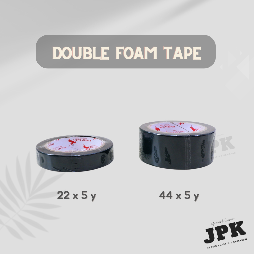 

Double Foam Tape Hijau / Double Tape Busa Hitam - 22x5 y / 44x5 y