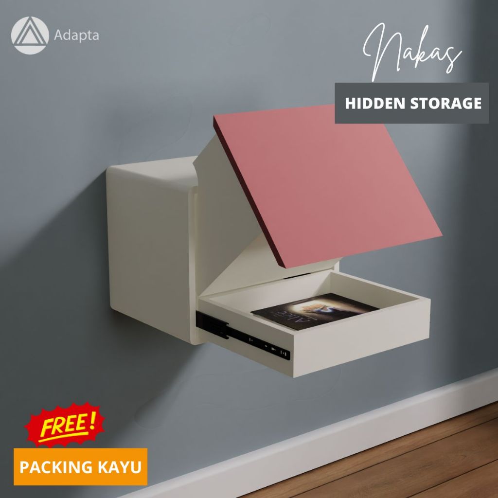 Adapta - Laci Dinding Minimalis -Laci Dinding Dengan Hidden Storage-  Nakas Dengan Kunci Aestetic
