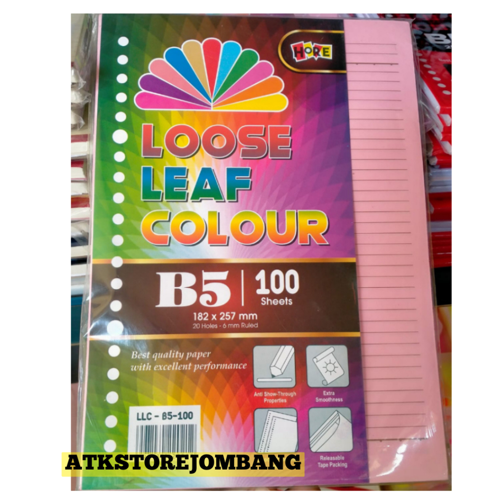 

HORE - Loose Leaf Color Isi Kertas File Binder Warna HORE A5 - ATJ