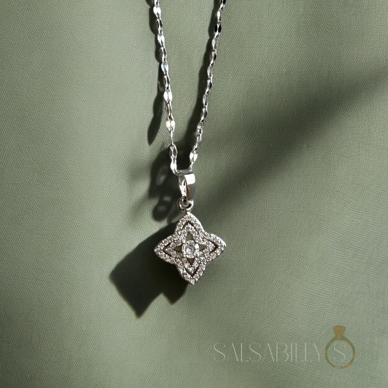 kalung zirconia anemone nacklace