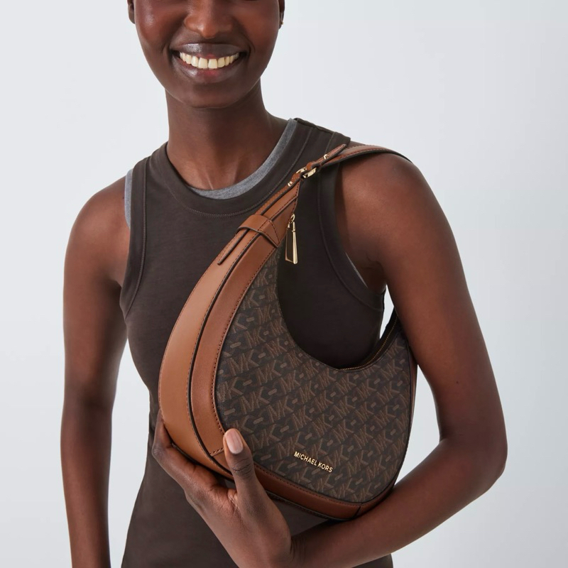 Original Michael Kors MK Small Preston Half Moon Shoulder Bag