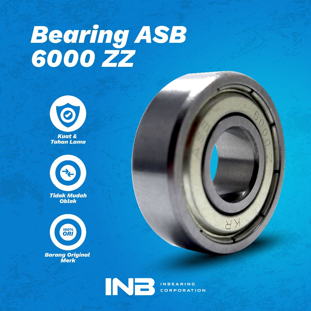 Laker Bearing 6000 zz ASB Laker As Roda Depan Belakang Sepeda Bearing Depan Kepala Bor INB  ASB