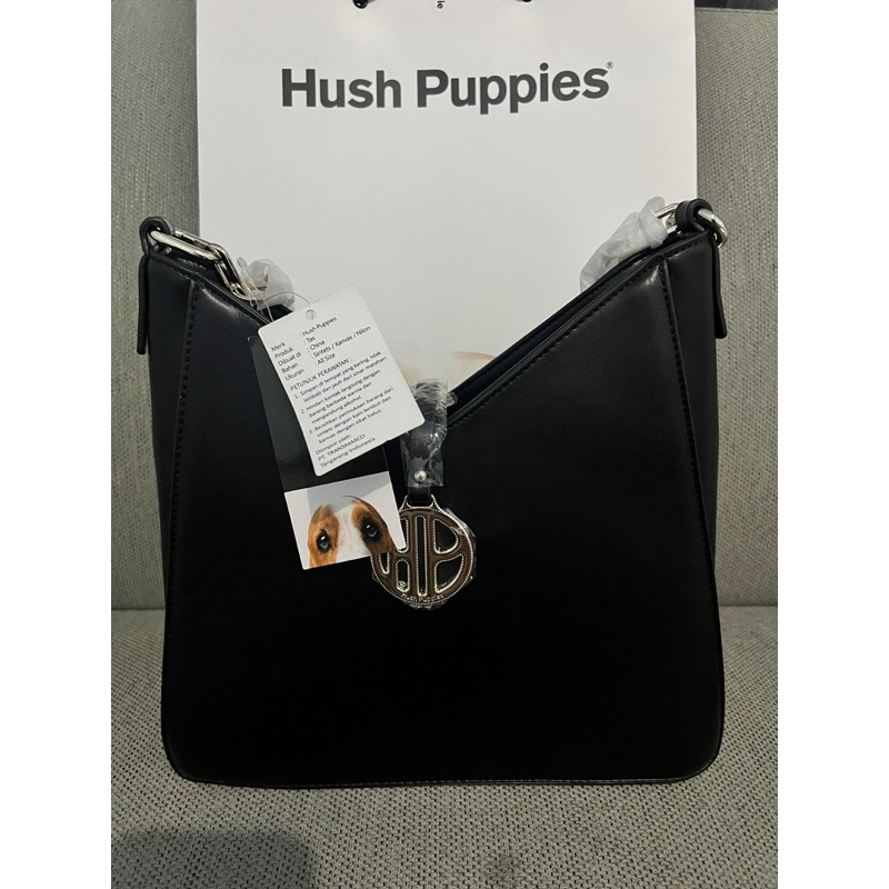 Tas Wanita Medium Brand Hush Puppies Nadine Shoulder Bag Hitam Black New Baru Original 100%