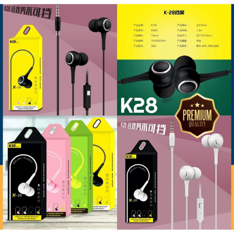 Headset KYIN K28 BASS ORIGINAL | Earphone HP Premium Quality Suara Jernih
