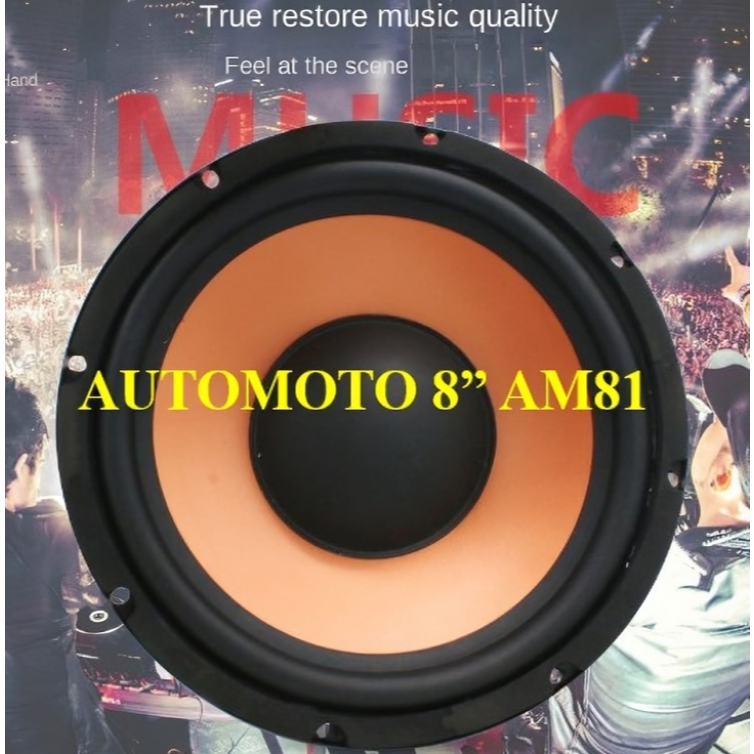 Speaker Subwoofer Mobil 8 Inch AUTOMOTO AM-81 Speaker 8 Inch Bass Speaker 8" Subwoofer AM81