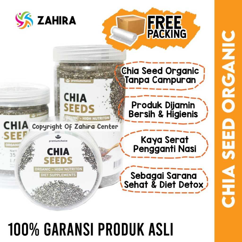 

Organic Chia Seeds Premium Quality Original Murni Biji Chia Hitam Organik Chia seed Untuk Diet Sehat