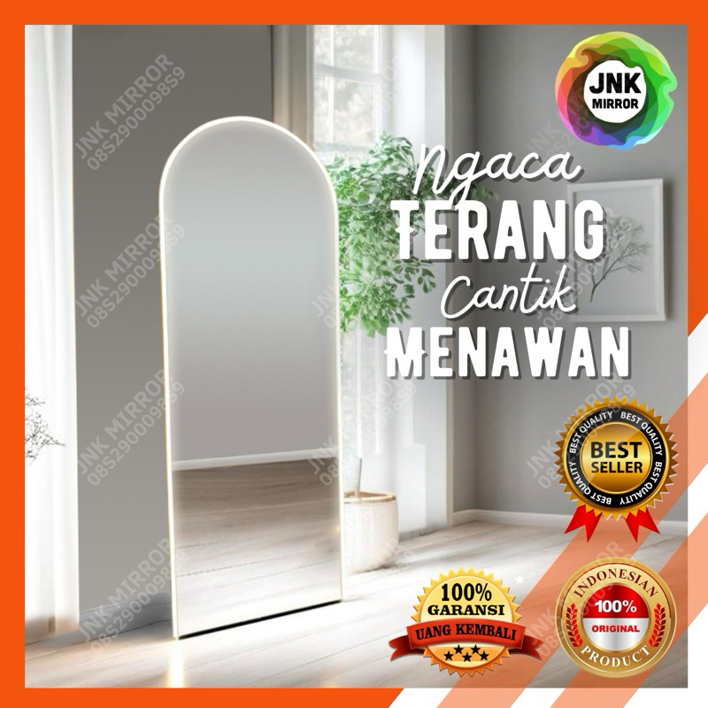 cermin badan lampu LED standing