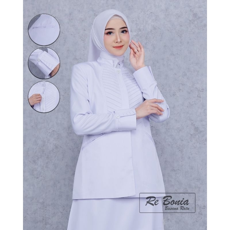 UI8 Blezer Re Bonia Seragam PDL Putih Rok A Wanita Terbaru Baju Dinas