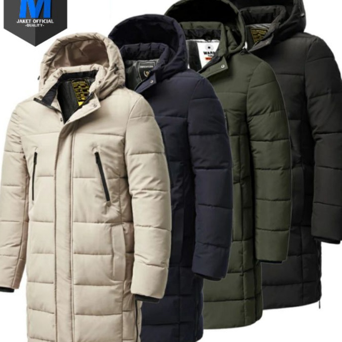 Tawaran Jaket pria Bertudung Tebal Hangat Panjang Plus Musim Dingin