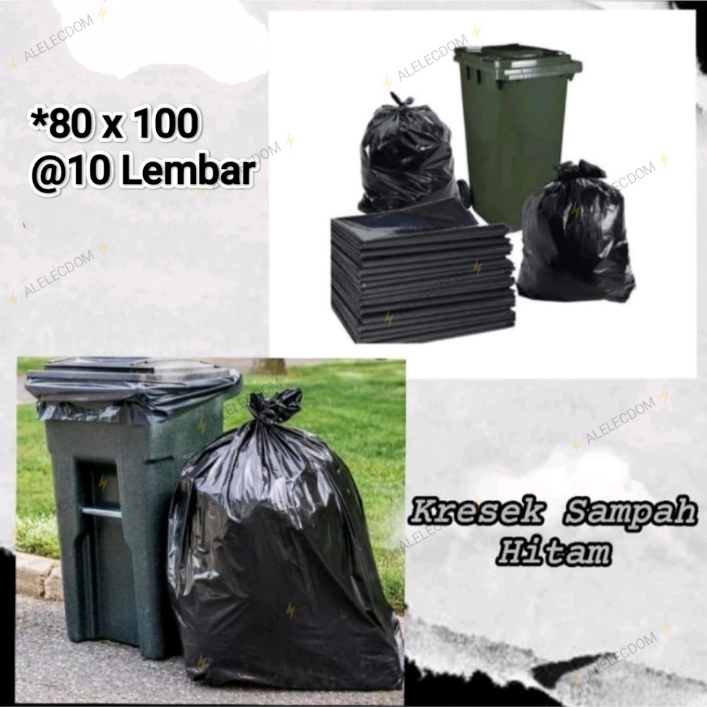 Kresek Sampah Hitam 80x100cm (10 lembar)/ Kantong plastik hitam / kantong sampah